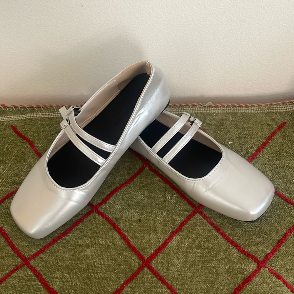 Silver ballet shoes. Brand new, never worn.